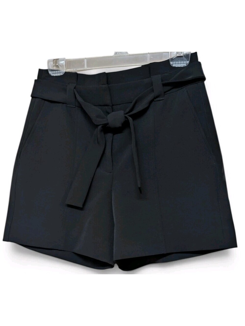 WHBM White House Black Market Black Belted Paperbag Shorts Womens Size 4 Short